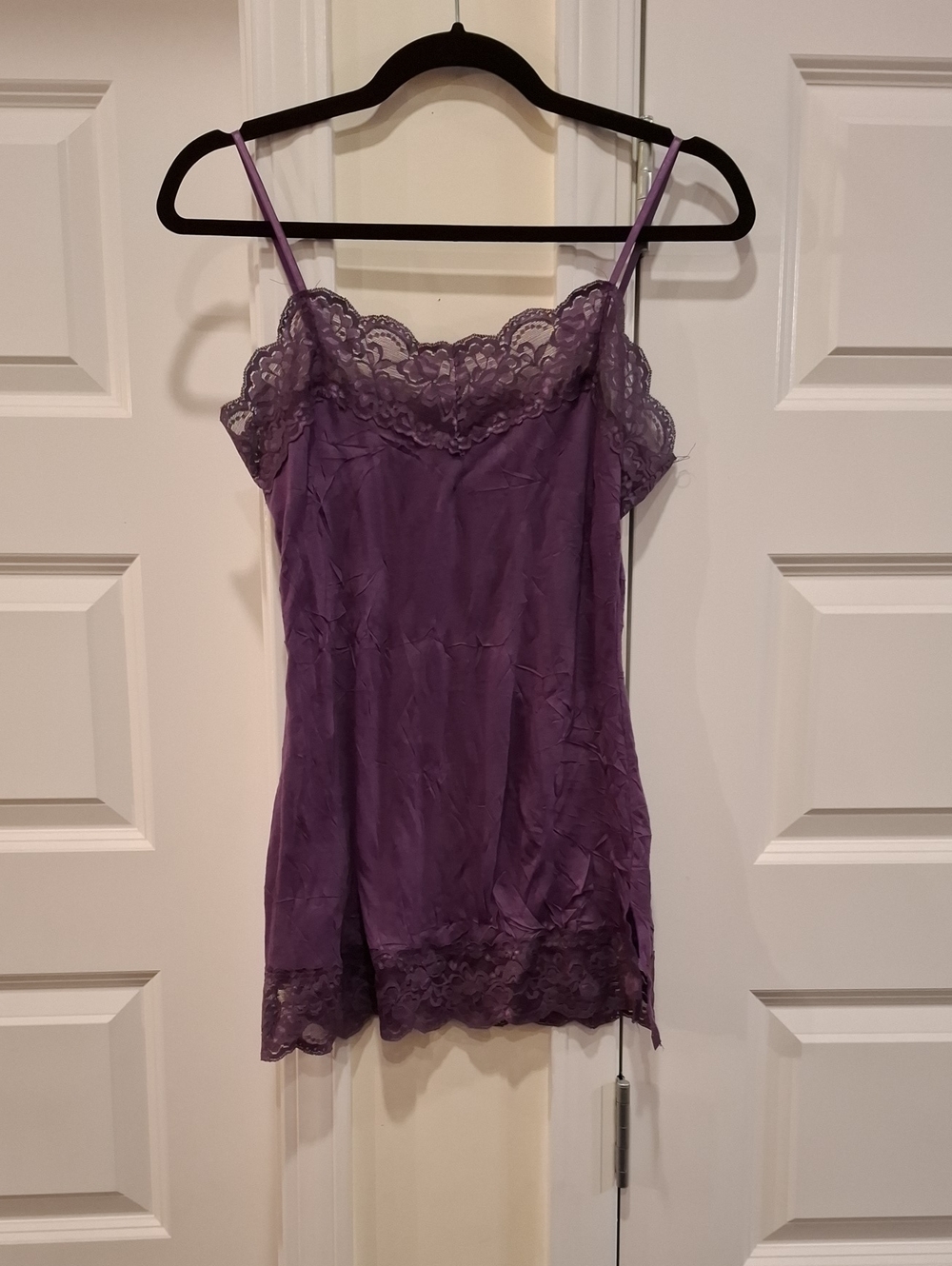 Y2k Arden B. Purple Lace Trim Crinkle Cami Size XS/S